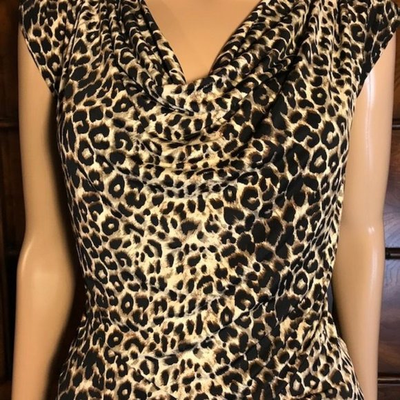 Leopard Print Drape Front Top - Picture 9 of 11